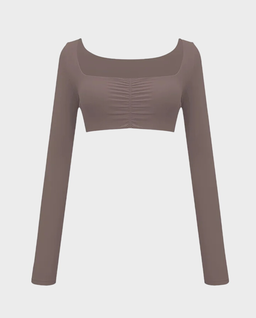 Brązowy top Long Sleeve - Image #0