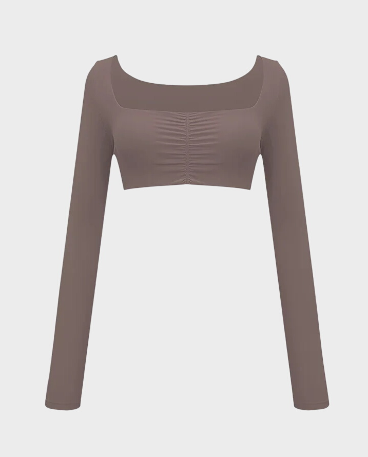Brązowy top Long Sleeve