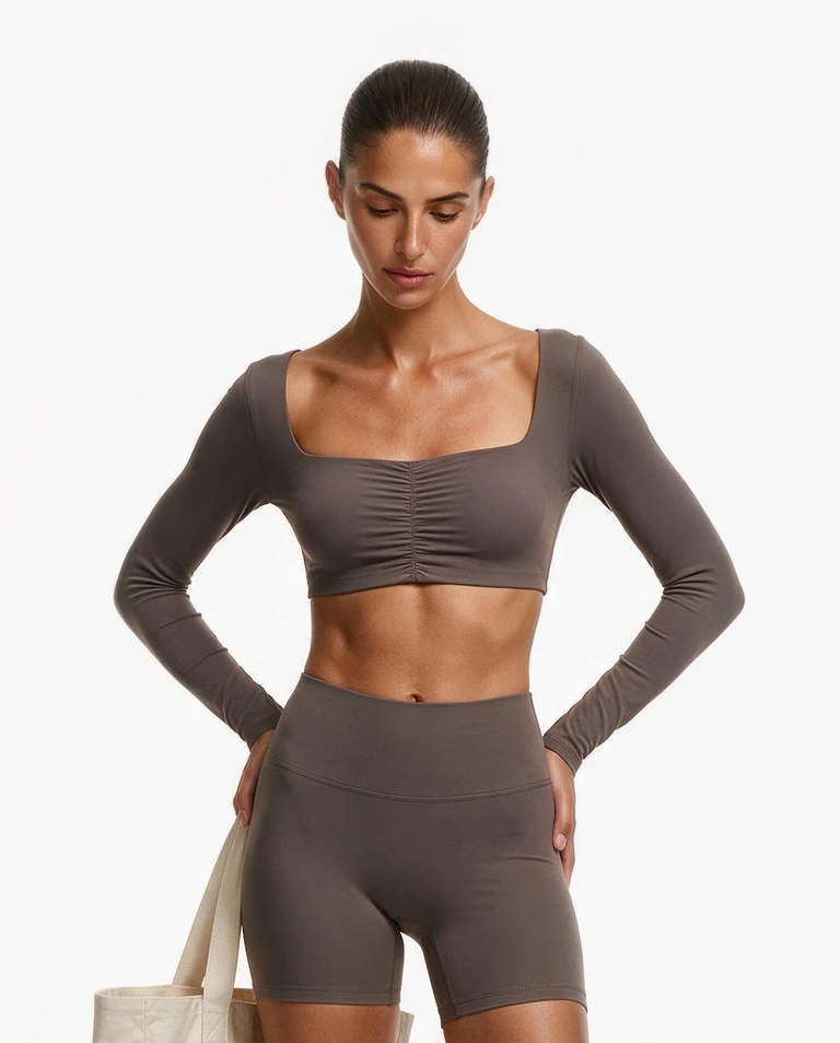 Brązowy top Long Sleeve