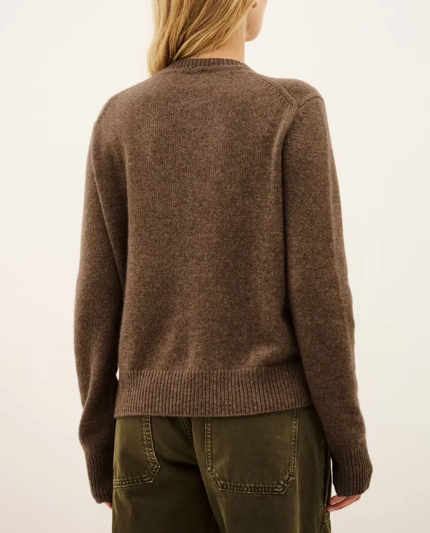 Kaszmirowy brązowy sweter Cheyla - Image #3