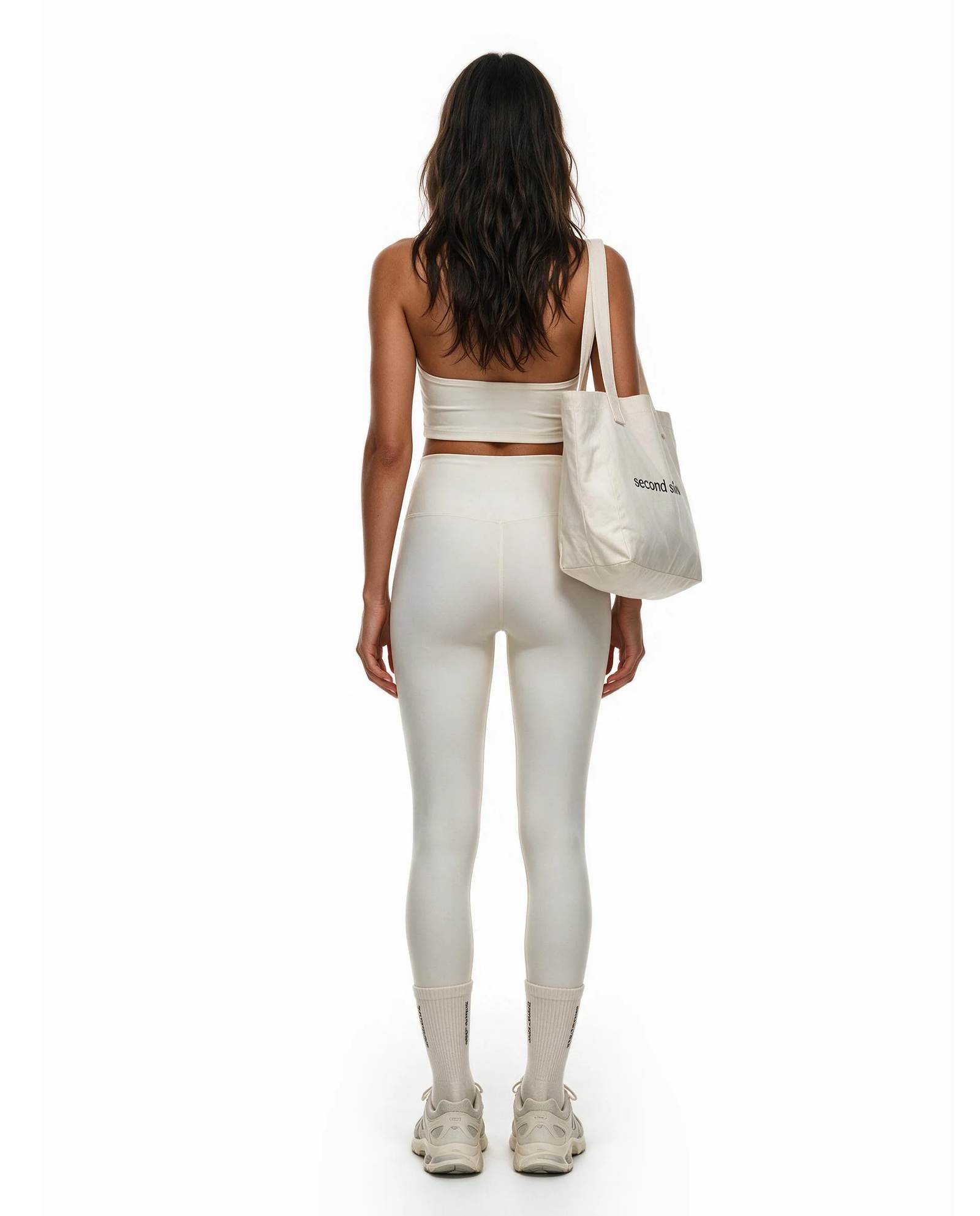 Kremowe legginsy z wysokim stanem - Image #3