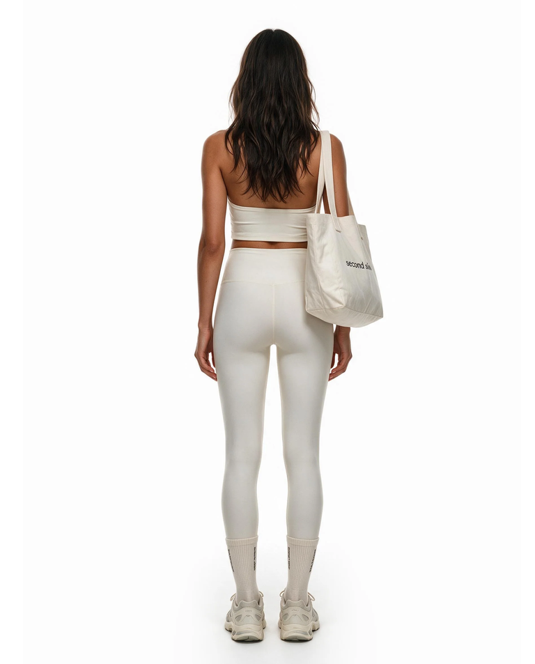 Kremowe legginsy z wysokim stanem - Image #3