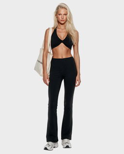 Czarne legginsy flare z wysokim stanem - Image #1