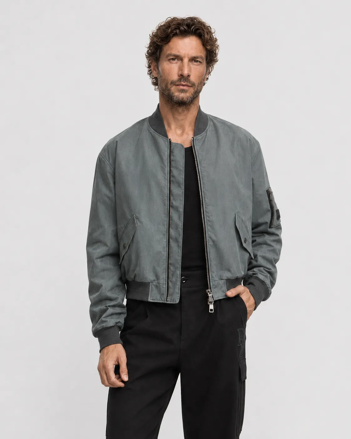 Zielona kurtka bomber - Image #1