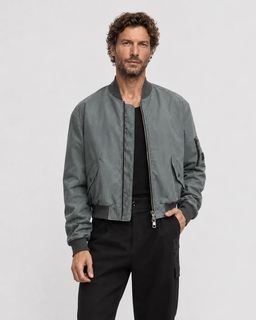 Zielona kurtka bomber - Image #1