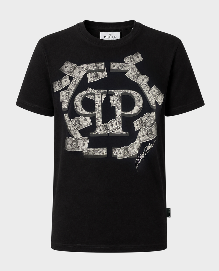 Czarny t-shirt Dollar Hexagon