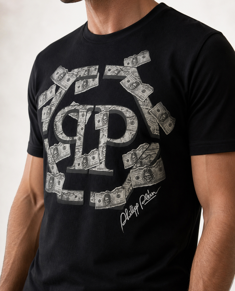 Czarny t-shirt Dollar Hexagon - Image #3