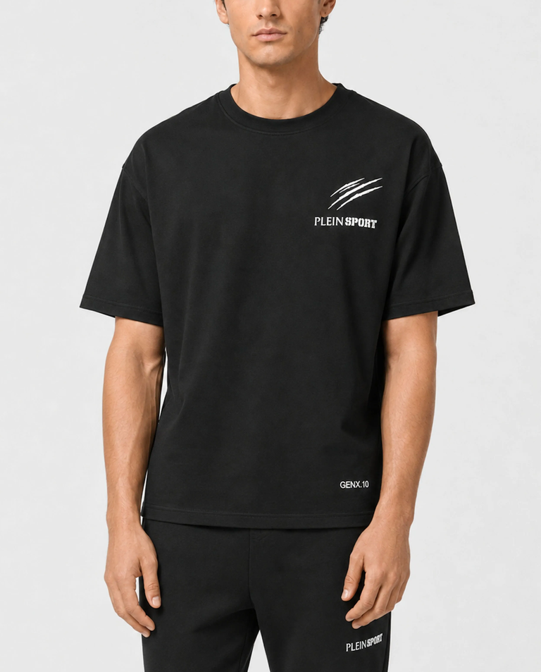 Czarny t-shirt z nadrukiem Basic