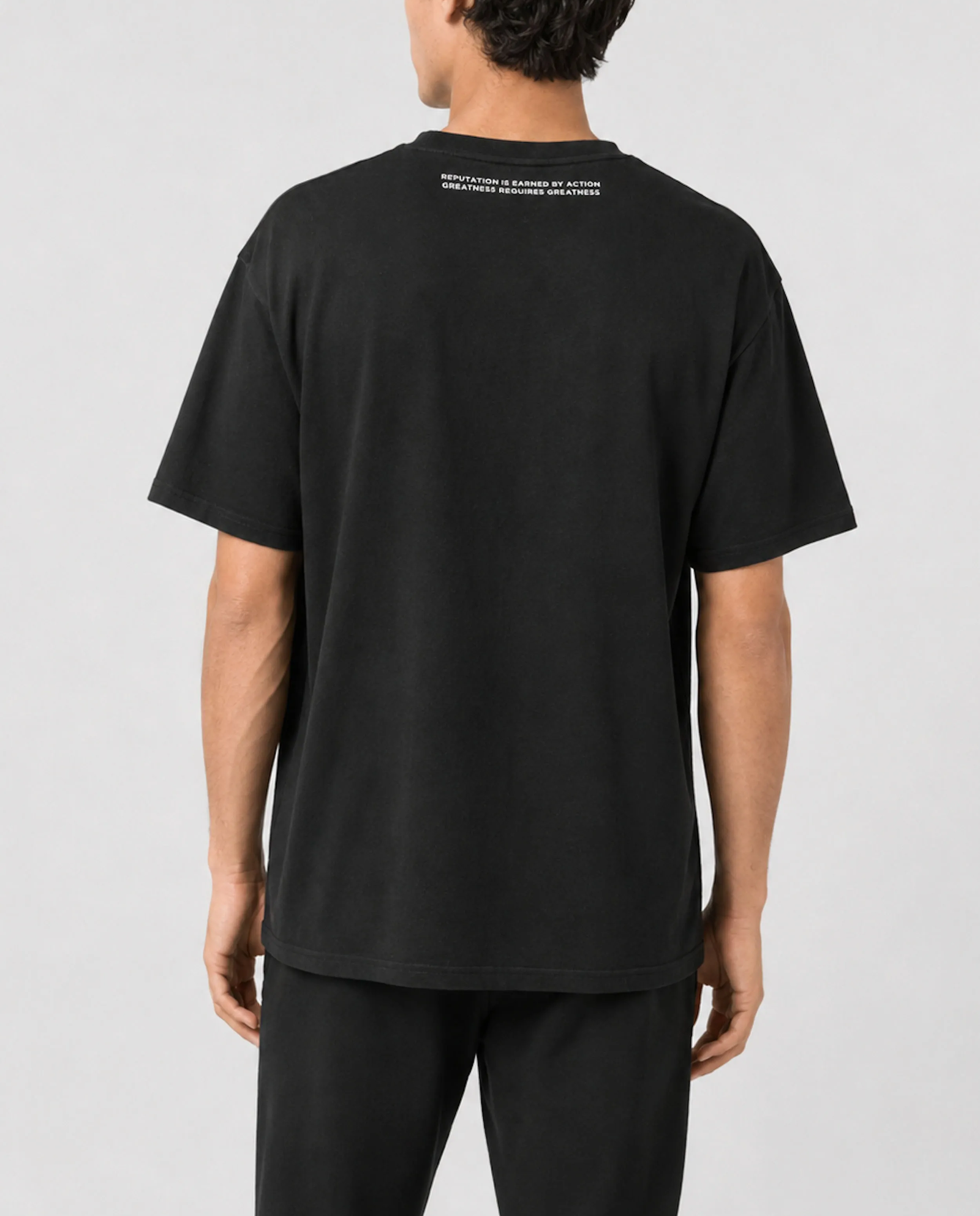 Czarny t-shirt z nadrukiem Basic - Image #3