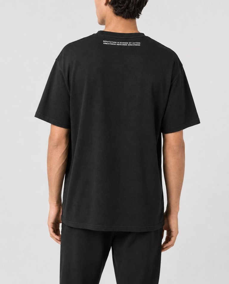 Czarny t-shirt z nadrukiem Basic - Image #3