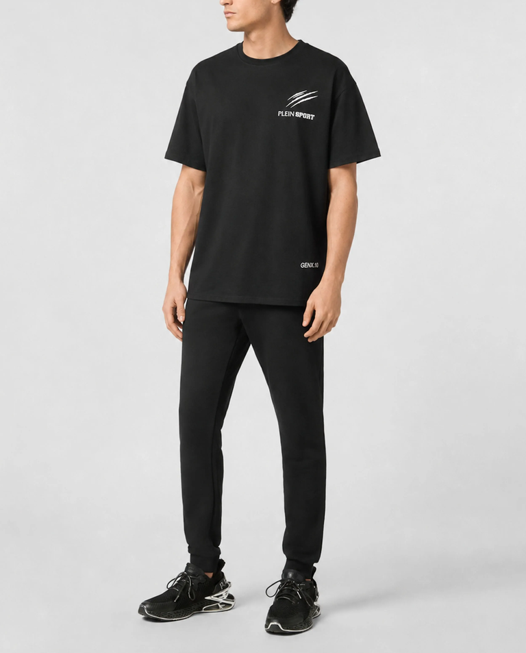 Czarny t-shirt z nadrukiem Basic - Image #2