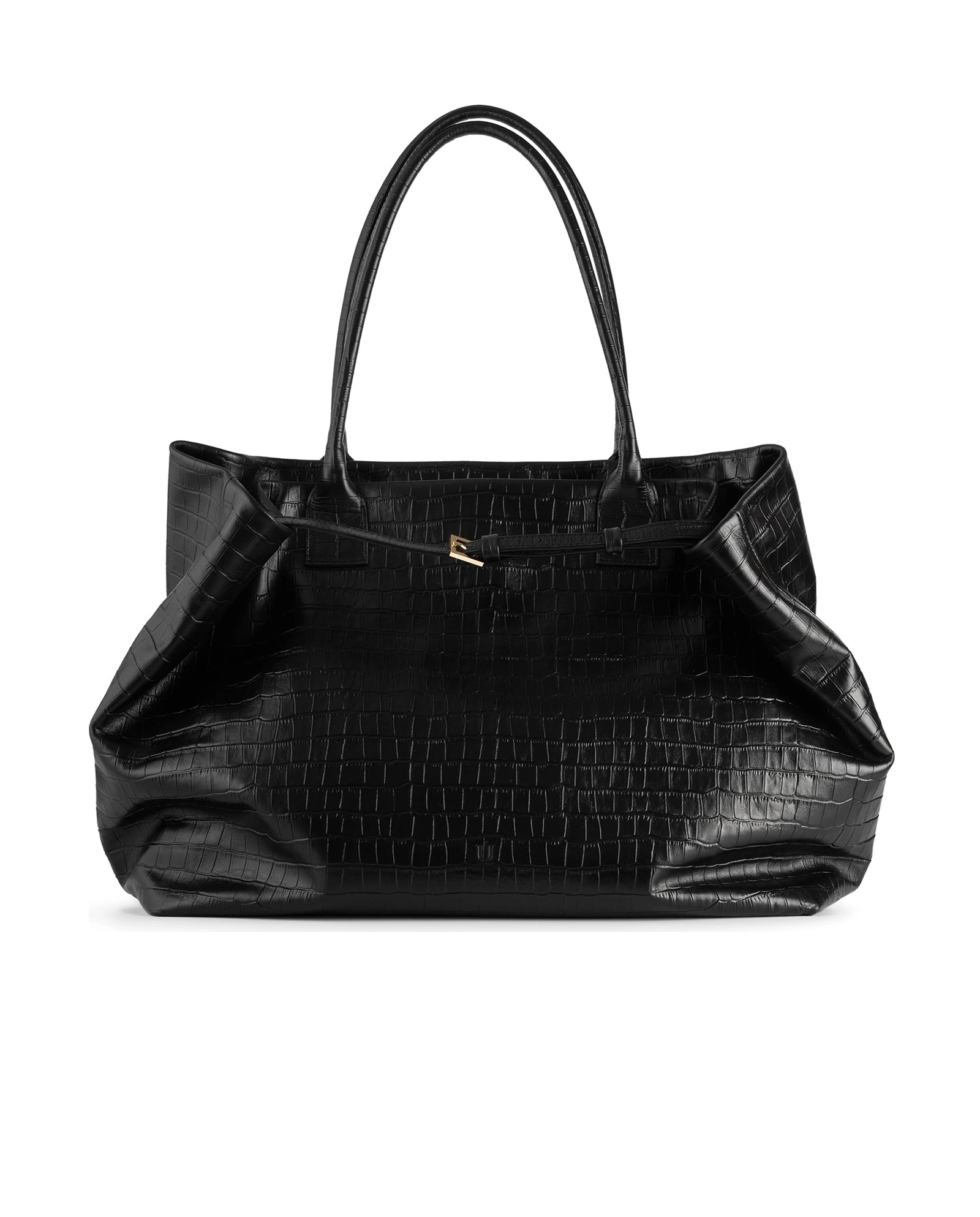 Czarna skórzana torba Tote Croco - Image #1