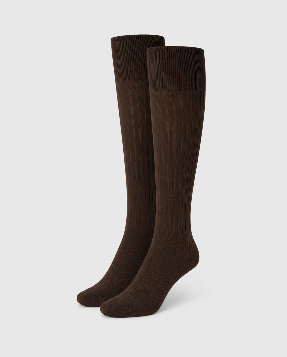 Ciemnobrązowe podkolanówki Loelle Ribbed - Image #3
