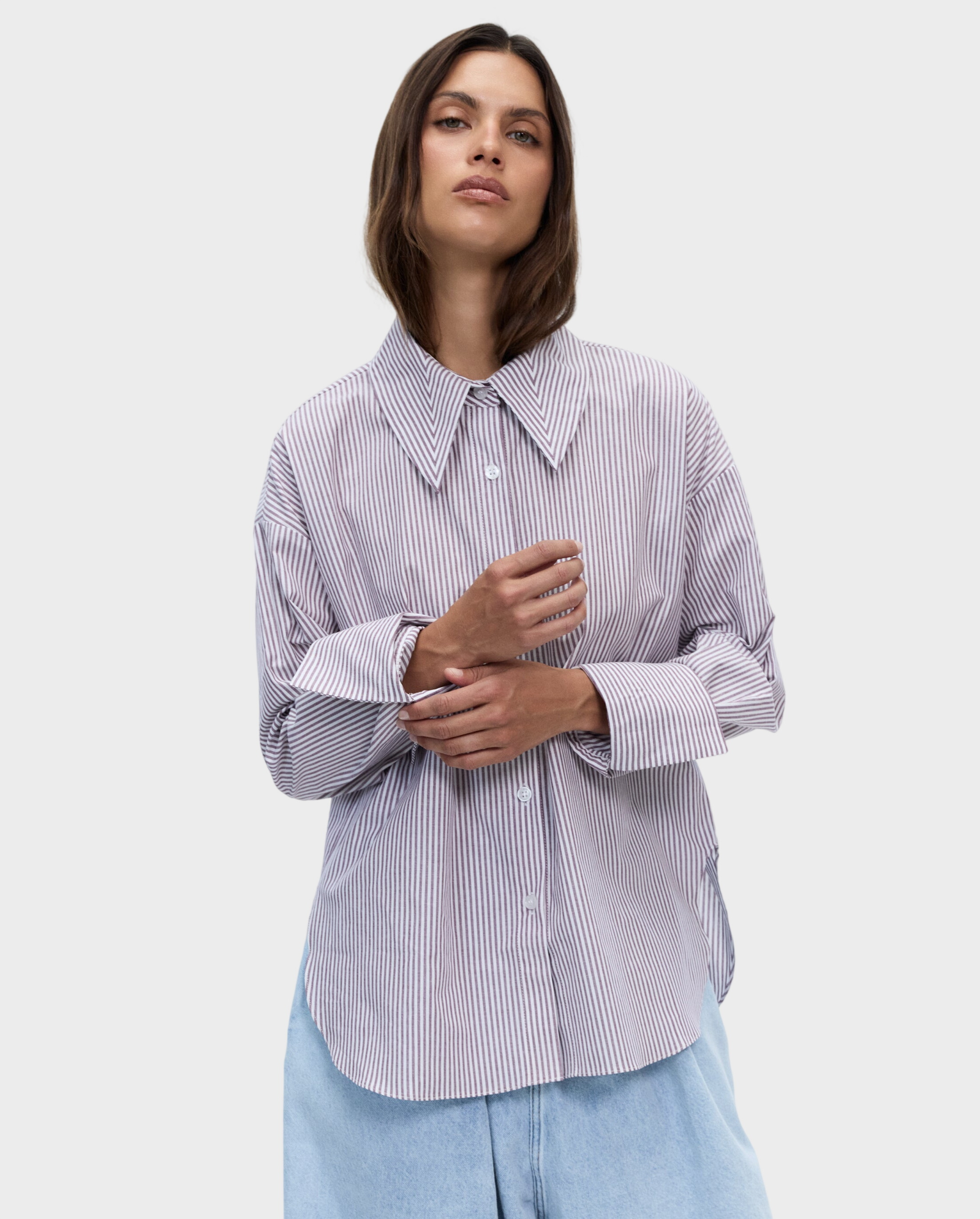 Koszula w paski Kaia Violet - Image #1