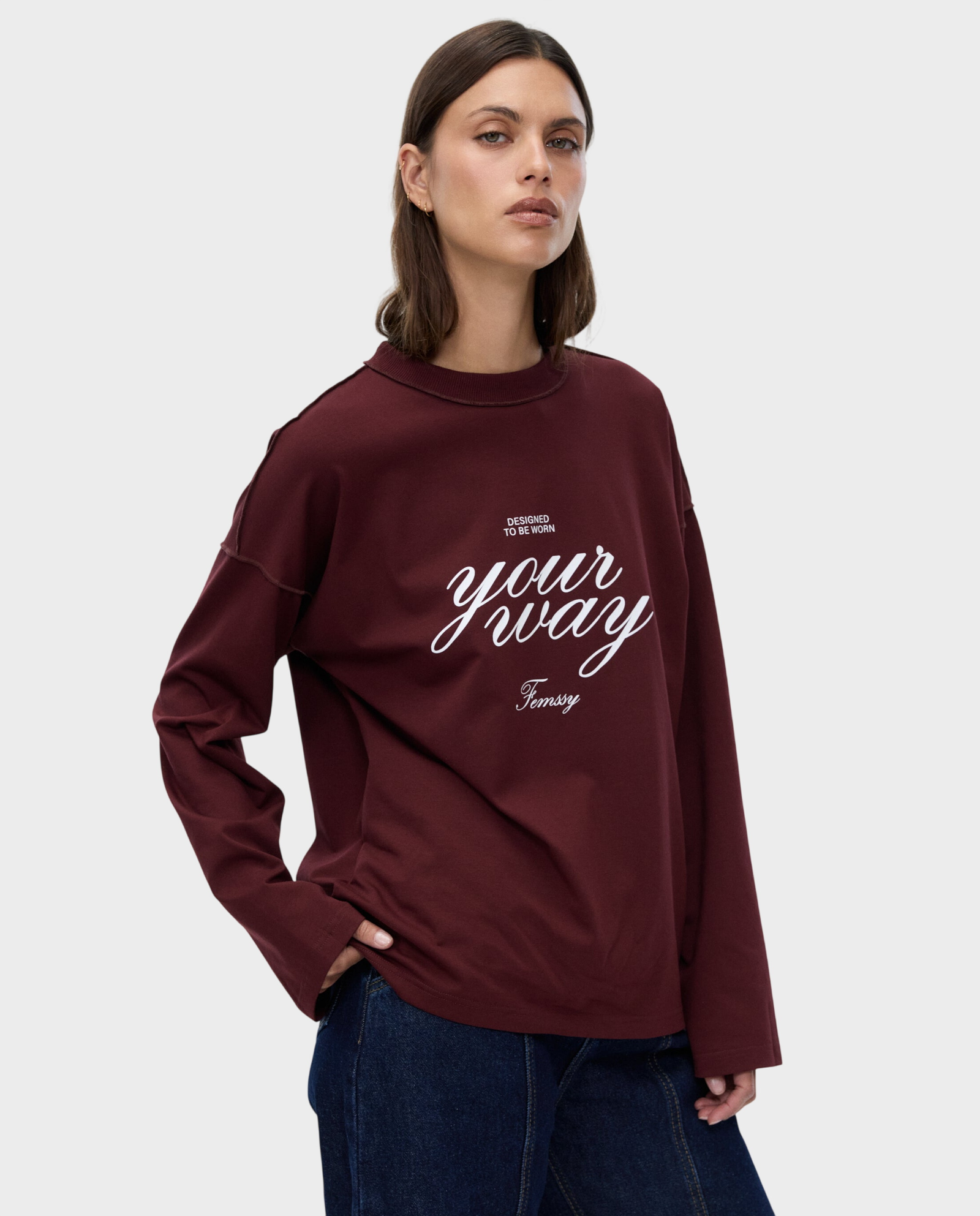 Burgundowy longsleeve Ava - Image #2