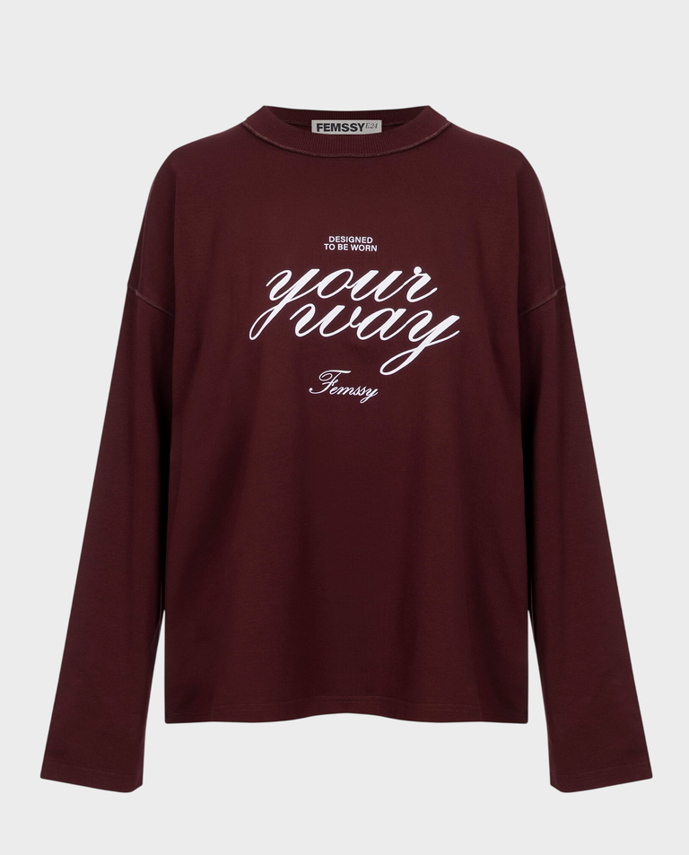 Burgundowy longsleeve Ava