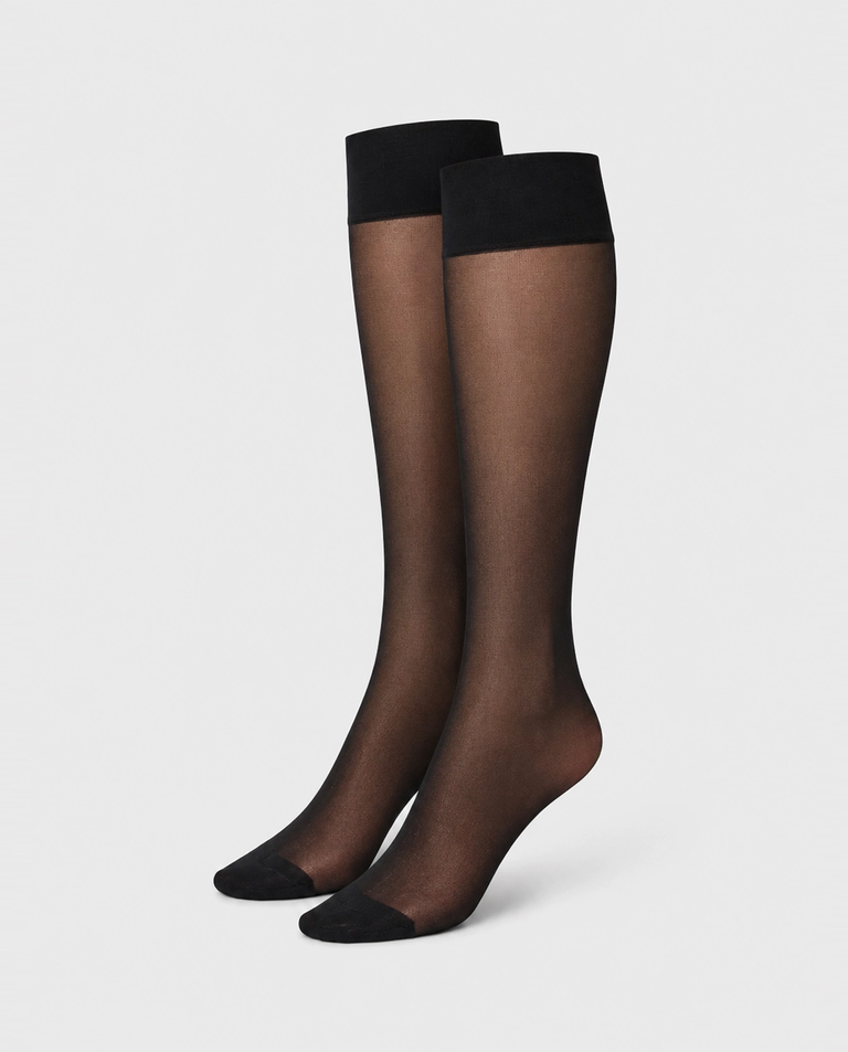 Czarne podkolanówki Elin Premium (2-pack) - Image #2