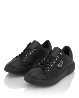 Czarne skórzane sneakersy Iconic - Image #2