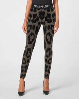 Legginsy w panterkę z kryształami - Image #1