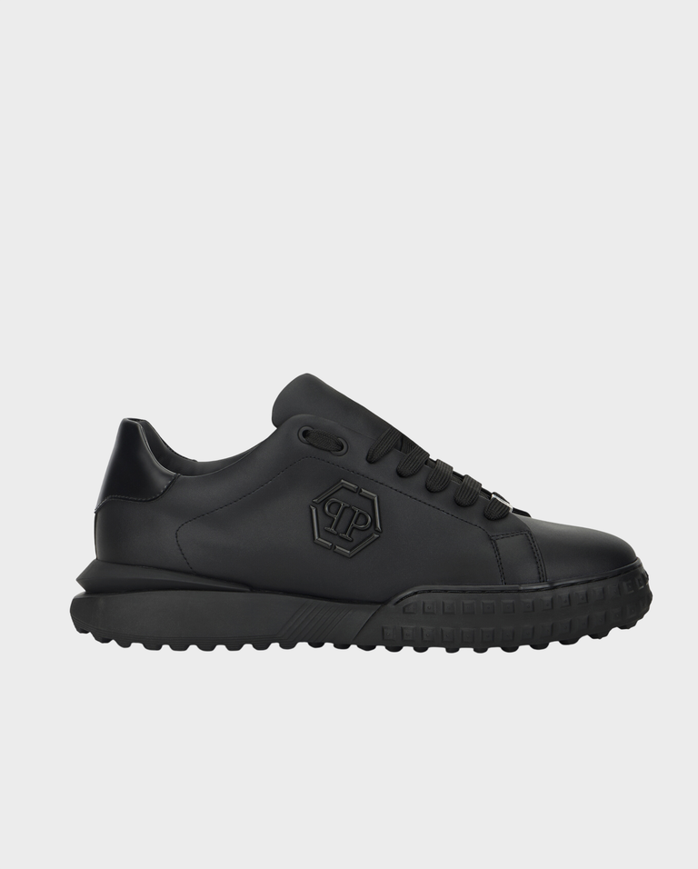Czarne skórzane sneakersy Low-Top Hexagon