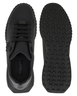 Czarne skórzane sneakersy Low-Top Hexagon - Image #5