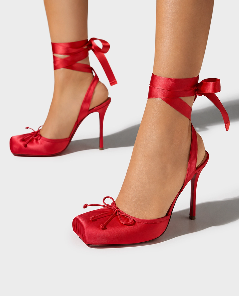 Czerwone szpilki Cassia Lace Up 100