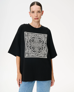 Czarny t-shirt z nadrukiem Weston - Image #0
