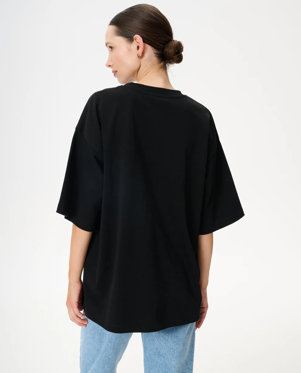 Czarny t-shirt z nadrukiem Weston - Image #2