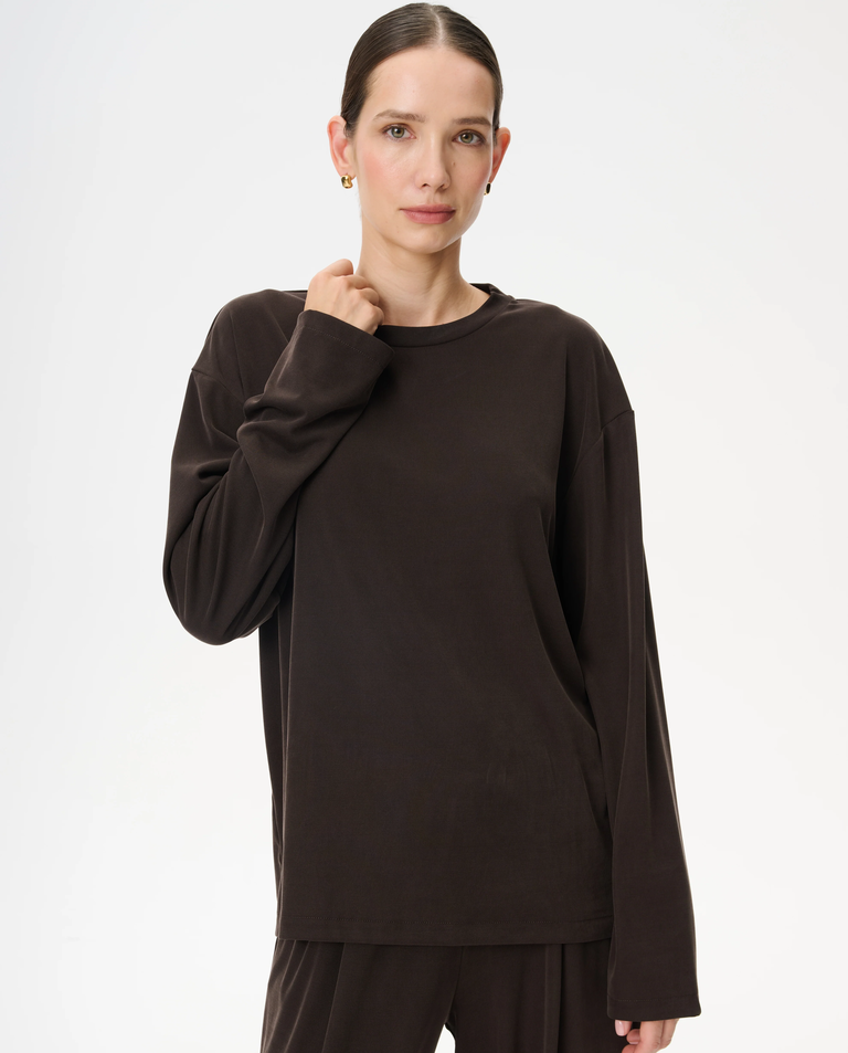 Brązowy longsleeve z wiskozy Anthony - Image #2
