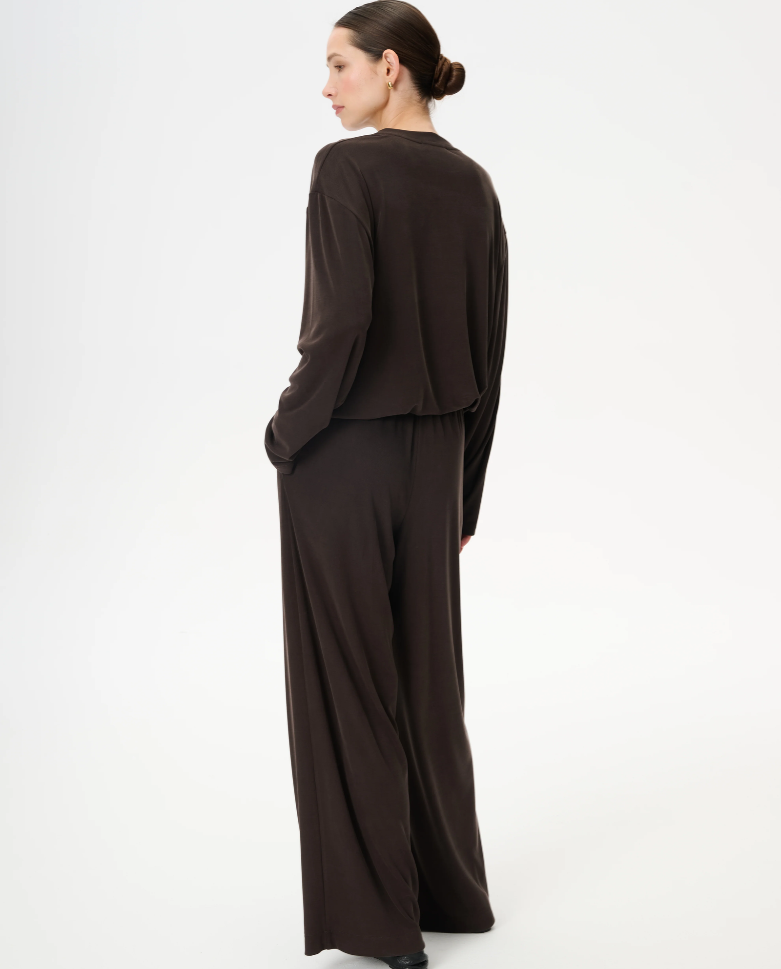 Brązowy longsleeve z wiskozy Anthony - Image #3