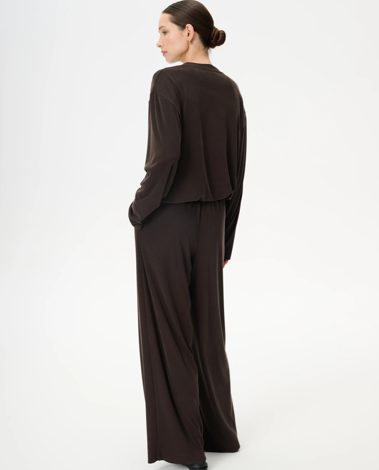 Brązowy longsleeve z wiskozy Anthony - Image #3