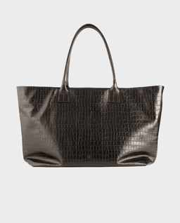 Brązowa skórzana torba Tote Croco - Image #0