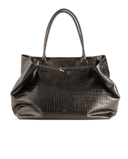 Brązowa skórzana torba Tote Croco - Image #3