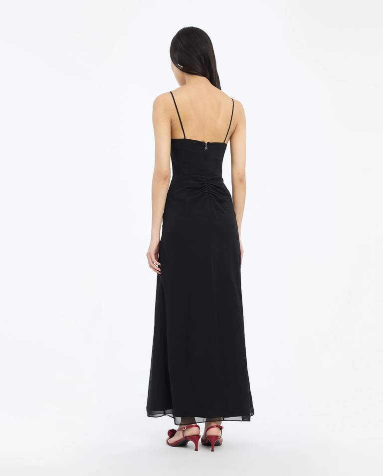 Czarna sukienka maxi z koronką - Image #2