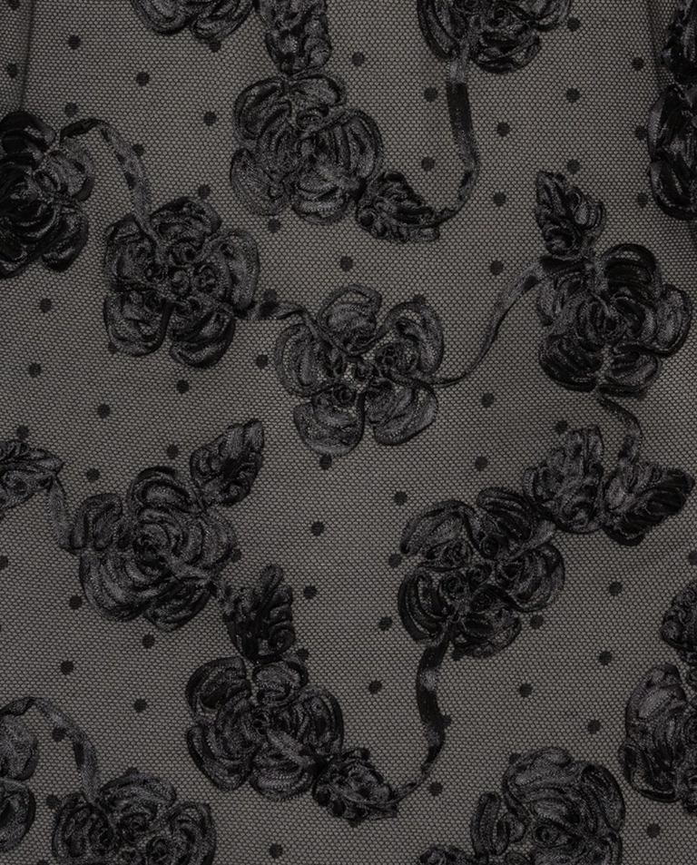 Czarna sukienka mini w kwiaty - Image #4