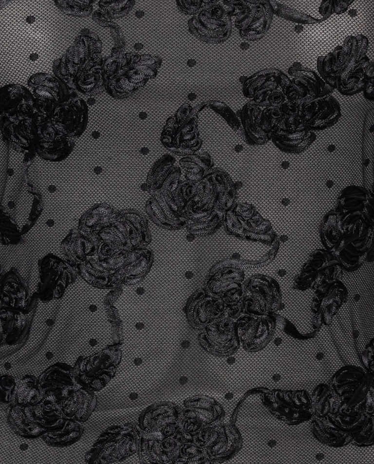 Czarny top w kwiaty - Image #4