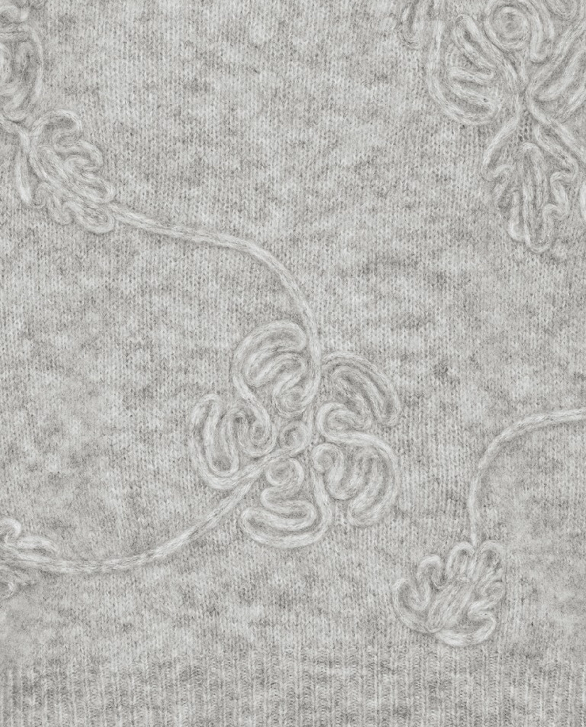 Jasnoszary dzianinowy sweter 3D Flower - Image #2