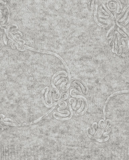 Jasnoszary dzianinowy sweter 3D Flower - Image #2