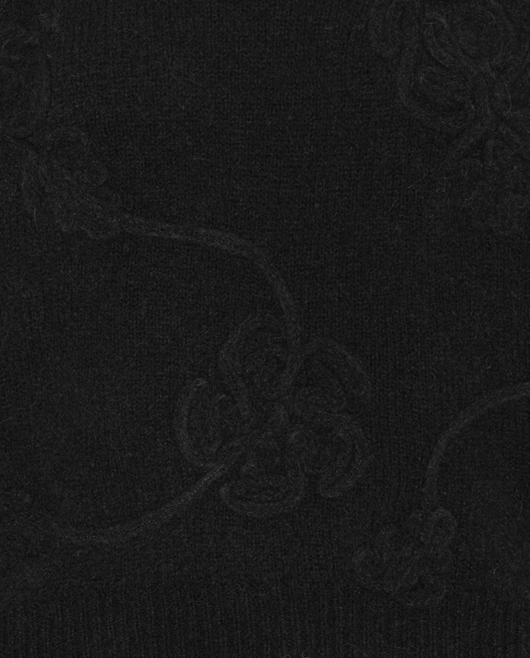 Czarny dzianinowy sweter 3D Flower - Image #2