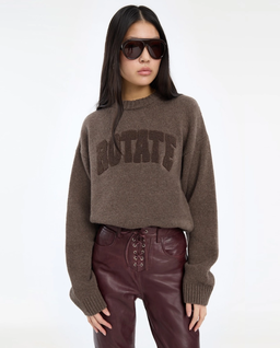Brązowy sweter z logo - Image #2