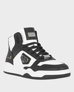 Biało-czarne sneakersy za kostkę - Image #1