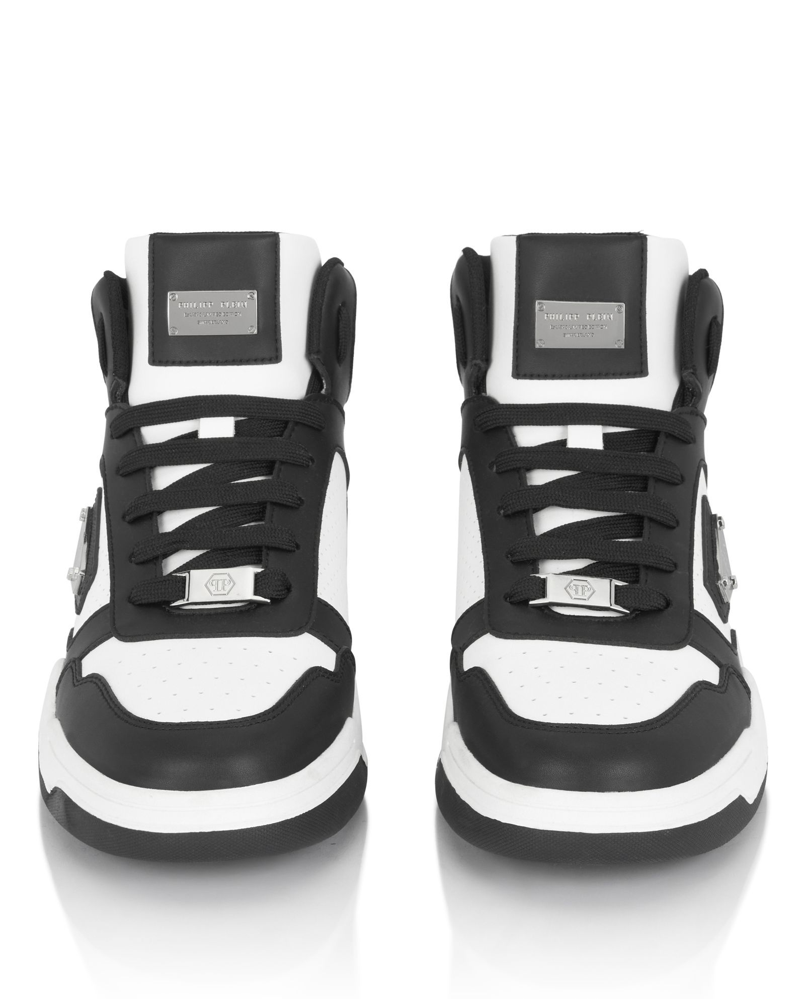 Biało-czarne sneakersy za kostkę - Image #6