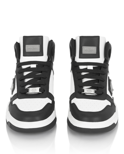 Biało-czarne sneakersy za kostkę - Image #6