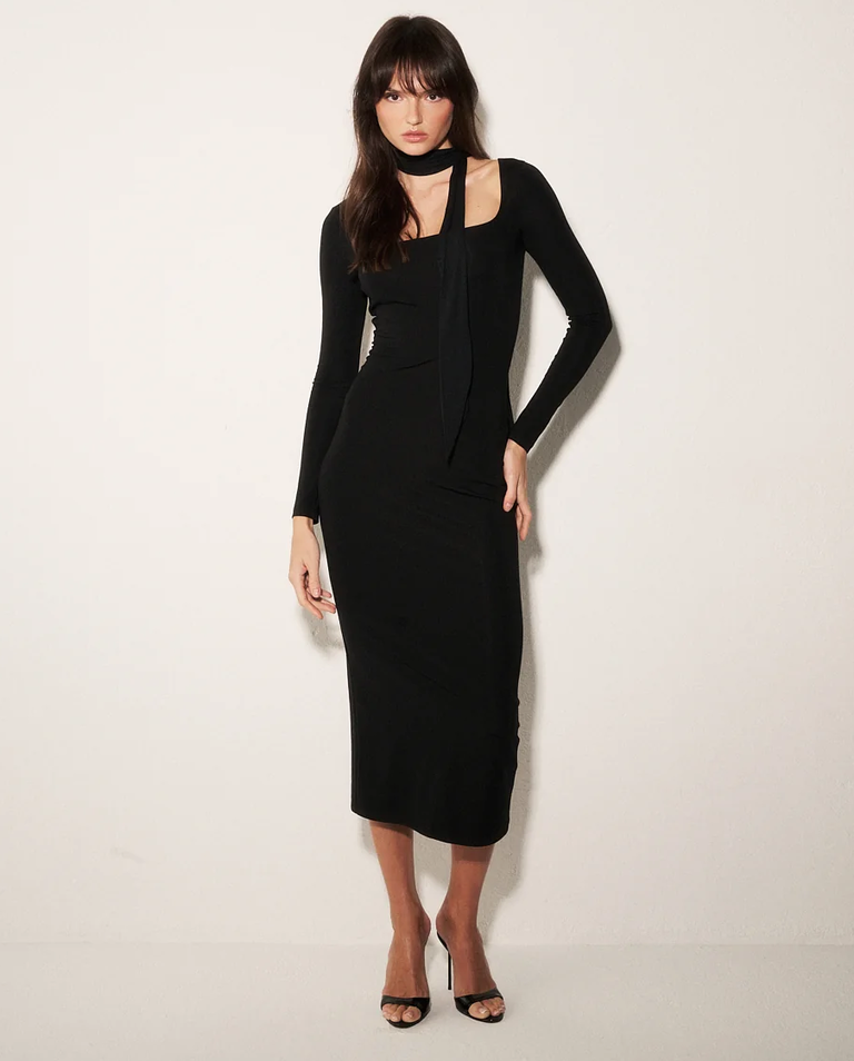 Czarna midi sukienka Claudia - Image #4