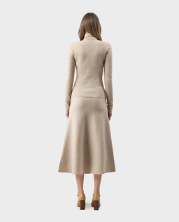 Beżowy sweter z golfem May - Image #3