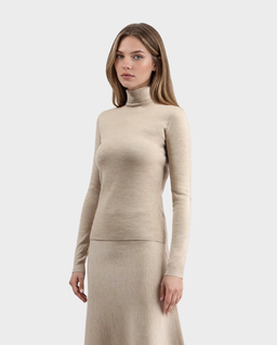 Beżowy sweter z golfem May - Image #2