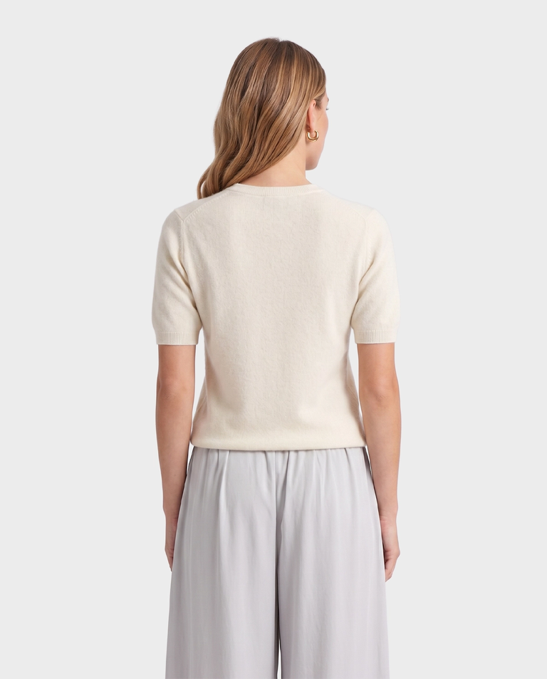 Kaszmirowy sweter z krótkim rękawem - Image #3
