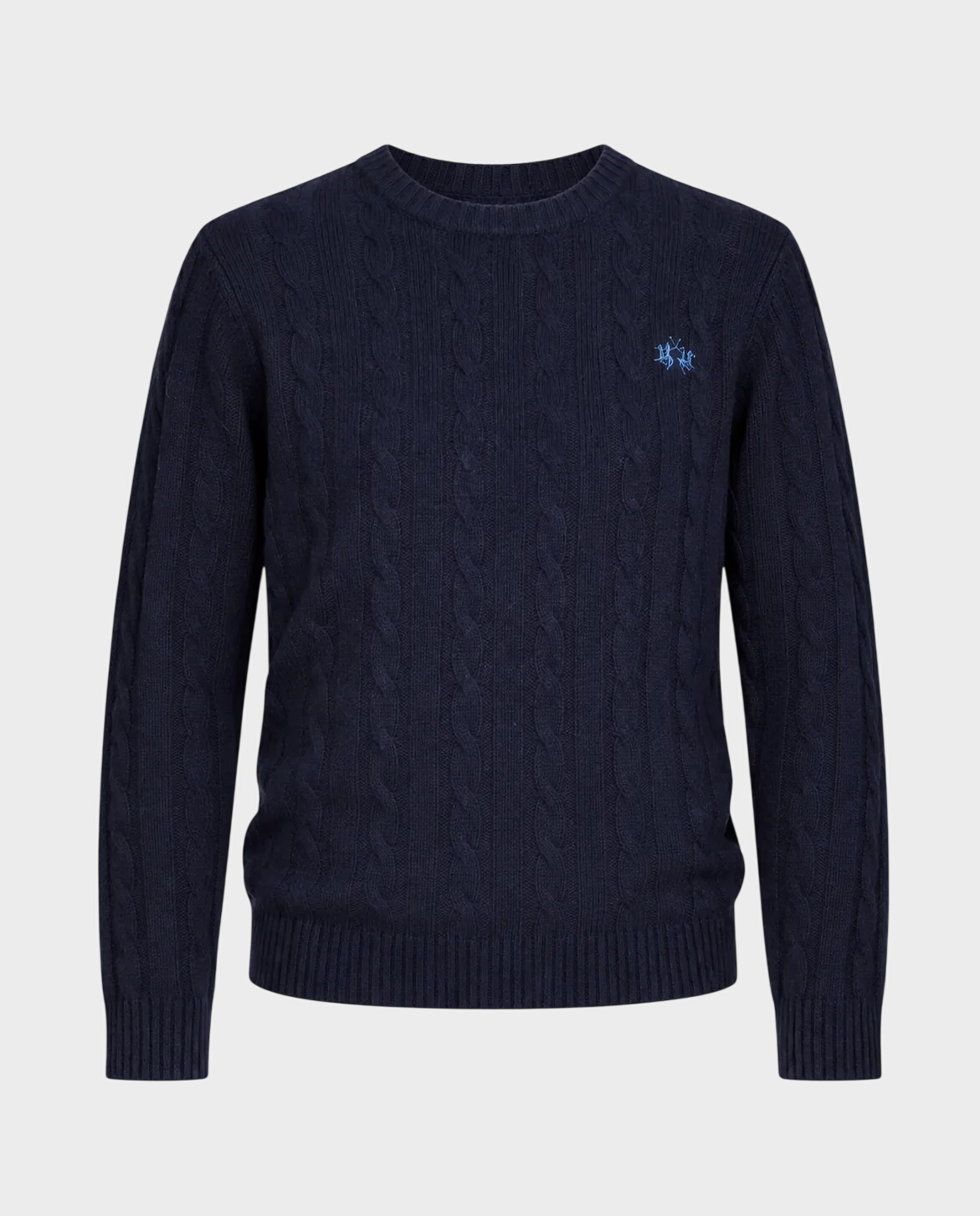Granatowy sweter z okrągłym dekoltem - Image #0