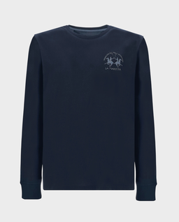 Granatowy longsleeve z haftem - Image #0