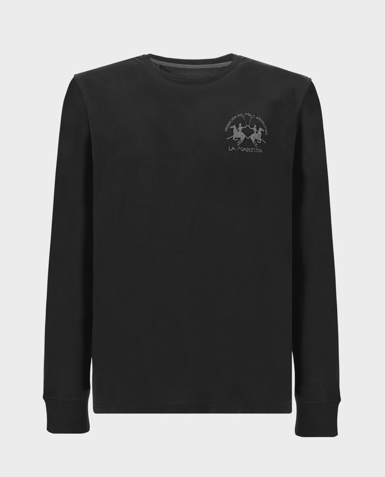 Czarny longsleeve z haftem